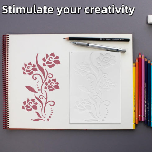 15 pcs Flower Stencils...