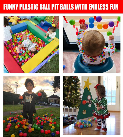 LANGXUN Soft Plastic Ball Pit Balls, Plastic Toy Balls for Kids, Ideal Gift for Baby Toddler Birthday, Ball Pit Play Tent, Baby Kiddie Pool Water ...