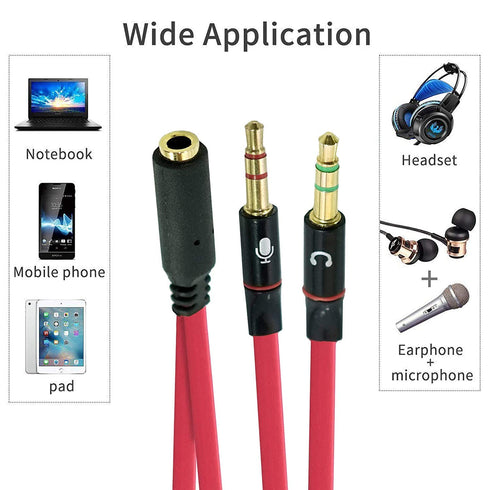 SaiTech IT 3.5 mm Exclusives Headphone Splitter for Computer 3.5mm to 2 Dual Mic Audio Y Splitter Cable Smartphone Headset to PC Adapter, Tablet (...