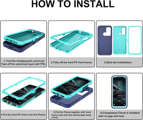 Asuwish Phone Case for TCL 20XE 5087Z Cell Cover Hybrid Rugged Shockproof Hard Protective Drop Proof Full Body Heavy Duty Mobile Accessories TLC 2...