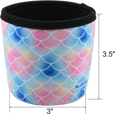 4 Pack Ice Cream Pint Size Ice Cream Sleeves Neoprene Cover with Spoon Holder Cover (Plant+Fish scales)...