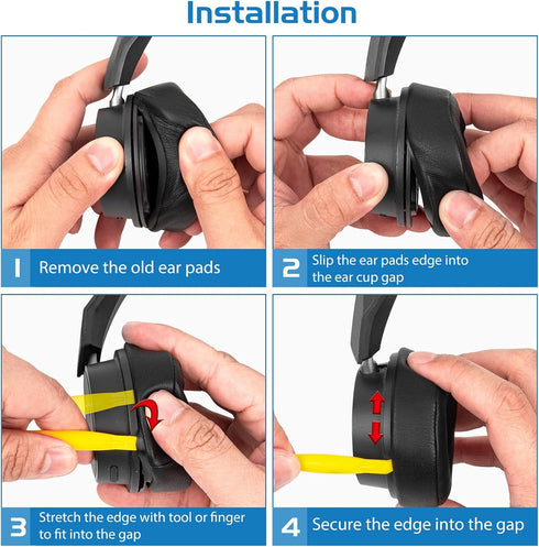 Geekria QuickFit Replacement Ear Pads for Plantronics BackBeat FIT 500, BackBeat FIT 505 Headphones Ear Cushions, Headset Earpads, Ear Cups Cover ...