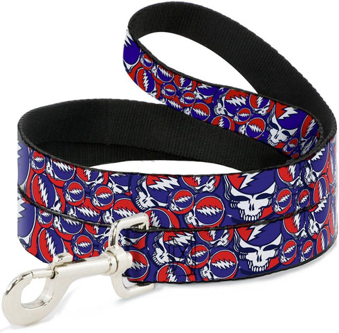 Buckle-Down Pet Leash - Steal Your Face Stacked Red/White/Blue - 4 Feet Long - 1.5" Wide...