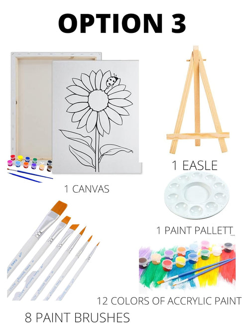 Pre Drawn Canvas Paint Kit | Teen, Kids and Adult Sip and Paint Party Favor | DIY Date Night Couple Activity| Canvas Boards for painting| Birthday...