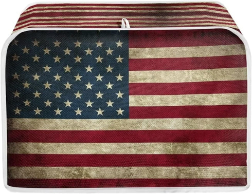 Mumeson American Flag Print Toaster Cover 4 Slice Toaster Bread Maker Dustproof Covers Stain Resistant Toaster Covers Bakeware Protection Decor Bl...