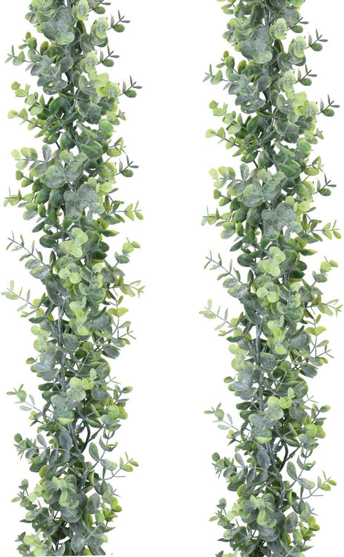 DearHouse Faux Eucalyptus Garland Plant, 2 Pack Artificial Vines Hanging Eucalyptus Leaves Greenery Garland for Wedding Backdrop Arch Wall Decor, ...