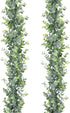 DearHouse Faux Eucalyptus Garland Plant, 2 Pack Artificial Vines Hanging Eucalyptus Leaves Greenery Garland for Wedding Backdrop Arch Wall Decor, ...