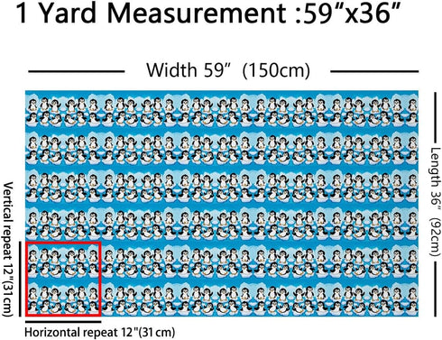 Cartoon Penguin Fabric by The Yard Cute Baby Penguins Playing Water Various Poses Upholstery Fabric for Kids Boys Girls Summer Decorative Fabric,D...