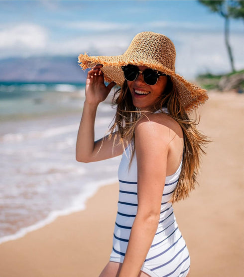 XOCARTIGE Sun Hats Women Straw Hats Wide Brim Summer Beach Hats Foldable Fringed Floppy Fedora Hats Summer Vacation Accessory...