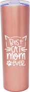 Brooke & Jess Designs Cat Tumbler - 20 oz Funny Cat Mom Gifts for Women - Insulated Mug for Coffee or Tea - Perfect for Christmas, Birthdays, Moth...