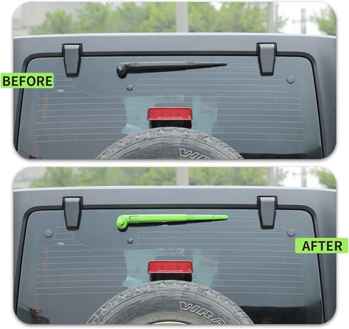Rear Window Windshield Wiper Arm Blade Decoration Cover Trim for 2007-2018 Jeep Wrangler JK JKU(Green?...