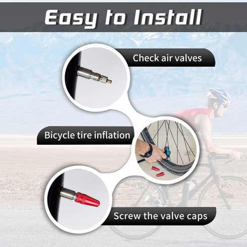 Bike Presta Valve Caps Red Presta Caps Aluminum Alloy Anodized, Fully Thread Red Air Dust Valve Stem Covers for Bike Used on Presta/French Valves,...