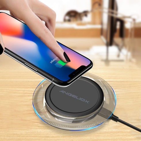Wireless Charger, 10W Fast Wireless Charging Pad Compatible with Samsung Galaxy S9/S9+/Note 8/S8/S8 Plus,7.5W Qi Charging Base Stand for Charging ...