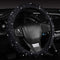 Women Fashion Black Velvet Bling Steering Wheel Cover with Black Diamonds, 15 inch Standard Glitter Rhinestone Car Wheel Cover Sparkling, Full Cov...
