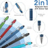 5 Pieces Ballpoint Pen with Stylus Tip, 2 in 1 Stylus Pens Stylish Pen, 0.5 mm Black Ink Retractable Ballpoint Pen, Metal Stylus Pen for Touch Scr...