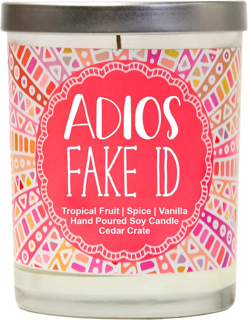21st Birthday Gifts for Her, Women Friends - Adios Fake ID | Funny Birthday Gifts for Daughter, Sister, Best Friend, 21st Wine Glass Decorations, ...