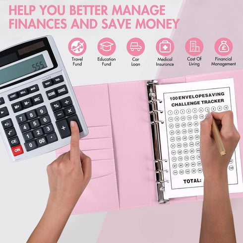 Blingbin 100 Envelopes Money Saving Challenge Binder, Savings Challenges Book with Envelopes & Reusable Tracker, Fun and Easy Way to Save 5,050 Bu...