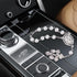 White Pearl Rosary for Car,Pardon Crucifix One Decade Rosary,Medalla Milagrosa Small Car Rosary for Rearview Mirror,Pocket Rosary Crucifijo Cruz D...