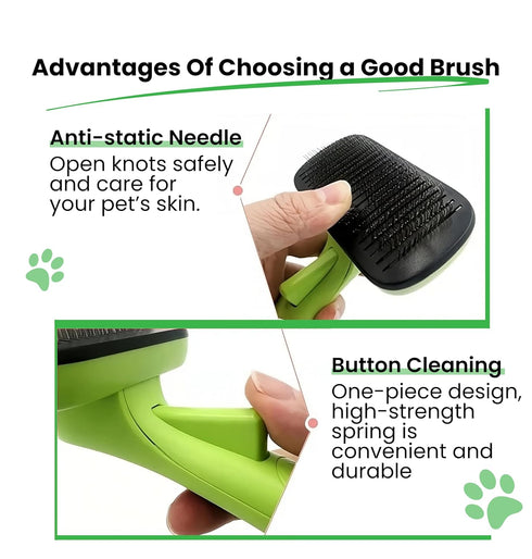 ELITE ETAIL Self Cleaning Pet Hair Brush with Additional Comb and Bath Brush - Skin Friendly Pet Grooming Kit for Dogs and Cats, Detangling, Deshe...