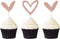 24 PCS Rose Gold Glitter Heart Cupcake Toppers Cute Design Love Cupcake Toppers for Wedding Bridal Anniversary Baby Shower Party Decorations Suppl...