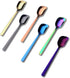 Yogurt Spoon, Stainless Steel Gelato/Ice Cream Spoon, Multi-color Fruit Spoon, Dessert Spoon, 6.4-inch, Set of 6...