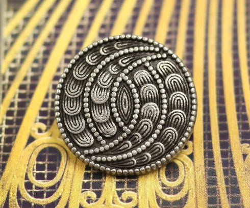 Bezelry 12 Pieces Spiral Petals Metal Shank Buttons. 20mm (3/4 inch) (Antique Silver)...