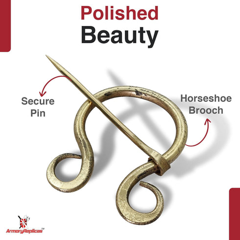 Armory Replicas™ - Hand Forged Pennanular Renaissance Brass Brooch - Iron Brass Medieval Functional Handmade Elegant Cloak Pin Cosplay Costume Dre...