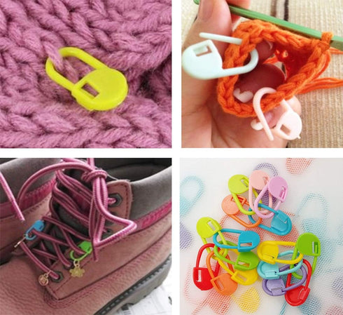 600 Pieces Colorful Plastic Safety Pins,Knitting Markers Crochet Clips,Knitting Crochet Stitch Markers,Locking Stitch Markers for Knitting DIY Cra...