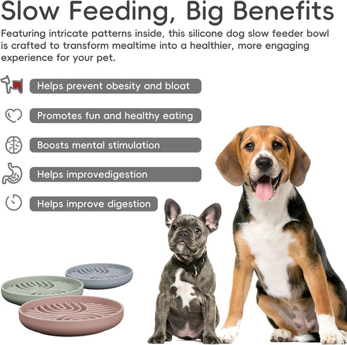 Slow Feeder Dog Bowls, Silicone Slow Feeder for Dogs & Puppies, Dog Puzzle Bowl with Suction Cup for Anxiety Relief, Slow Eating, Dishwasher Fit, ...
