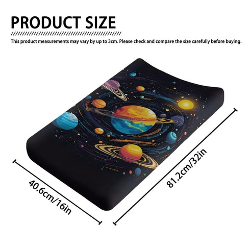 Stretch Ultra Soft Changing Pad Cover Breathable Cozy Changing Table Sheets Cosmic Galaxy Planet Patterns for Baby Boys Girls Fit 32" x 16" Contou...