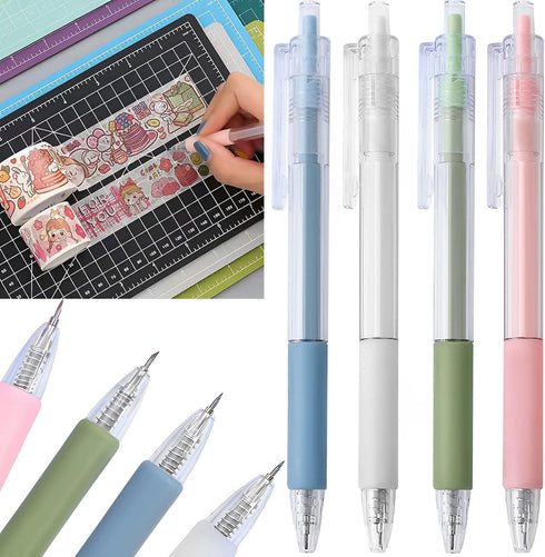 4 Pcs Paper Cutter Pen Craft Cutting Knife Pen Fine Art Utility Carving Tools for DIY Scrapbooking and Paper Crafting...