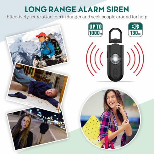 Safe Sound Personal Safety Alarm for Women - Loudest 130dB Siren with Strobe SOS LED Light Safety Keychain, Personal Sound Safety Siren for Women,...