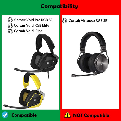 Cooling Gel Headphone Replacement Ear Pads Cushions Headset Earpads Compatible with Corsair Void / Corsair Void Pro Premium Gaming Headset with 7....