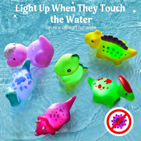 TOY Life Dinosaur Bath Toys for Kids 3 4 5 8 Light Up Bath Toys for Toddler Boys Toys Baby Bath Toys for Infants Toddler Bath Toys Bathtub Toys fo...