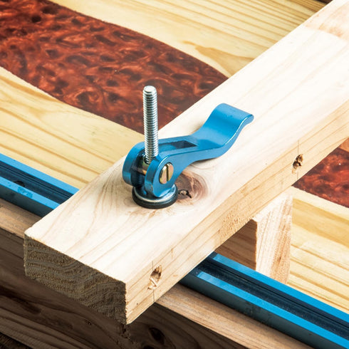 POWERTEC 71501 Cam Clamp for Woodworking, 1/4”-20 Threaded Insert - 4PK, Blue...