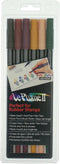 Uchida Of America 6-Piece Primary Le Plume Ii Double Ended Marker Brush and Fine Point Set Art Supplies...
