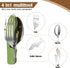 Folding Camping Utensils Cutlery Set 4-in-1 Stainless Steel Spoon Fork Knife Bottle Opener Set Detachable Tableware Pocket Kits Backpacking Cutler...