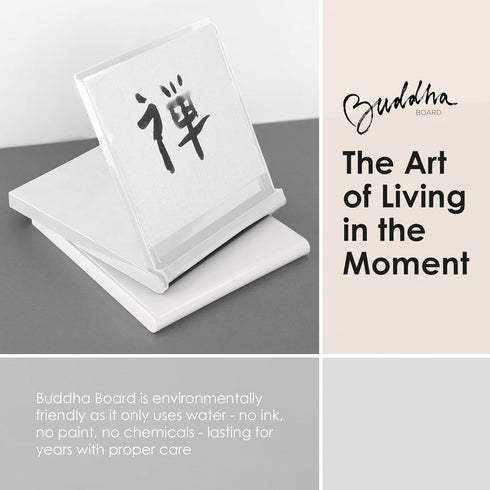 Mini Buddha Board Art Set: Water Drawing Writing Board w/Mini Water Brush for Mindfulness & Meditation – Inkless Zen Based Drawing Board, Painting...