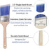 Bates- Paint Brushes- 2 Pack, Premium Paintbrush, Treated Wood Handle, Paint Brush, Paint Brushes Set, Professional Brush Set, House Paint Brush, ...