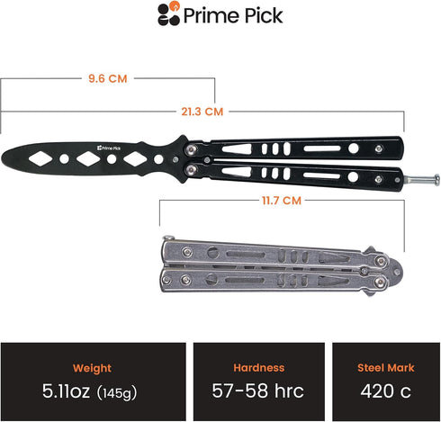 Butterfly Knife, Balisong Trainer Unsharpened Blade, 2 Practice Knives Set with Pouches Fully safe Not Real Blades...
