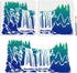 2pcs Waterfall Scenery Stencil Splicing Patterns 22×11inch Large Forest Mountain Landscape Stencil with Paint Brush Natural Scenery 11.8×11.8inch ...