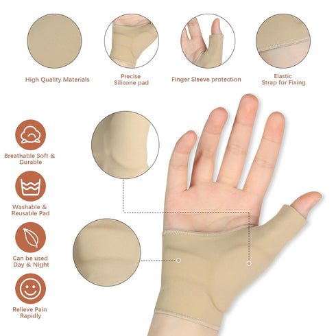 Thumb Wrist Brace Compression Sleeve for Women and Men, Soft Elastic Fabric Thumb Splint Glove Liner for Arthritis Pain Relief Protector Support -...