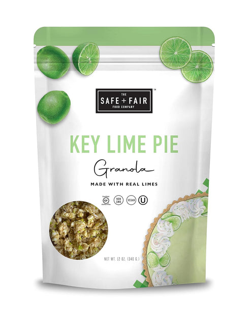 Safe + Fair Key Lime Pie Granola - Gluten-Free, Dairy Free and Vegan Breakfast, Snack or Dessert - Free From Top 9 Allergens, Trans Fat and Artifi...