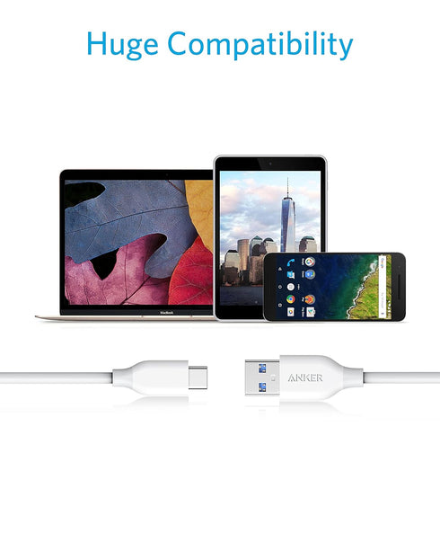 Anker USB C Cable, Powerline USB 3.0 to USB C Charger Cable (3ft) with 56k Ohm Pull-up Resistor for Samsung Galaxy Note 8, S8, S8+, S9, Oculus Que...
