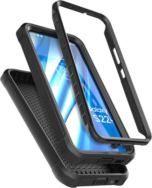 ENCASED Falcon Designed for Samsung Galaxy S22 Plus, Protective Full Body Phone Case for Samsung S22+ (Black)...