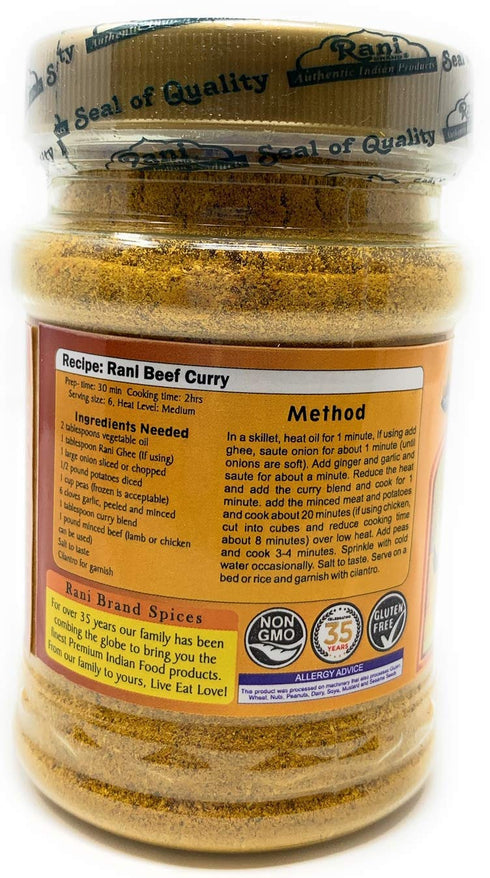 Rani Beef Curry Masala Indian 10-Spice Blend 3oz (85g) PET Jar ~ All Natural | Vegan | No Colors | Gluten Friendly | NON-GMO | Indian Origin...
