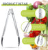 Stainless Steel Kitchen Tongs Set Cooking Tongs with Sliding Rings 7 Inch Metal Kitchen Tongs Small Clam Shell Cooking Tongs Non Slip Food Tongs f...