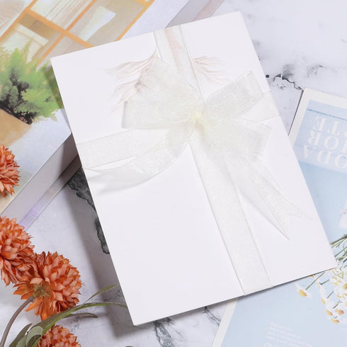 Ivory Sheer Organza Ribbon for gift wrapping 5/8 inch 50 Yards Chiffon Ribbon for Flower Bouquet Crafts ribbon for Wedding, Wreaths, Invitations D...