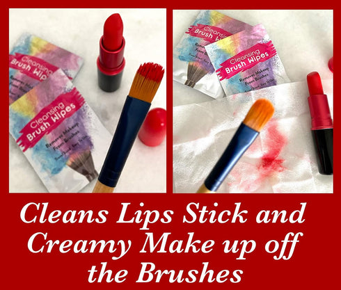 24 Individually Wrapped Makeup Brush Cleansing Cloths - Quick & Convenient Brush Cleaner Wipe- For Make up Artists Cosmetology Students Make up Tu...