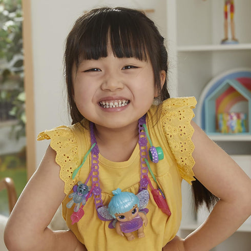 Baby Alive Glo Pixies Minis Carry ‘n Care Necklace, Lilac Pearl, 3.75-Inch Pixie Doll Toy with Doll Carrier and Nurturing Charm Necklace...